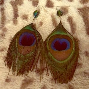 Feather statement earrings!
